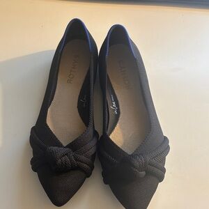 Rothy's Black Flats with Knotted Detail